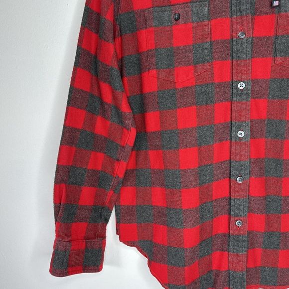 Polo Jeans Co. Womens Top L‎ Red/gray Plaid Flannel Long Sleeve Button Up - Picture 3 of 7